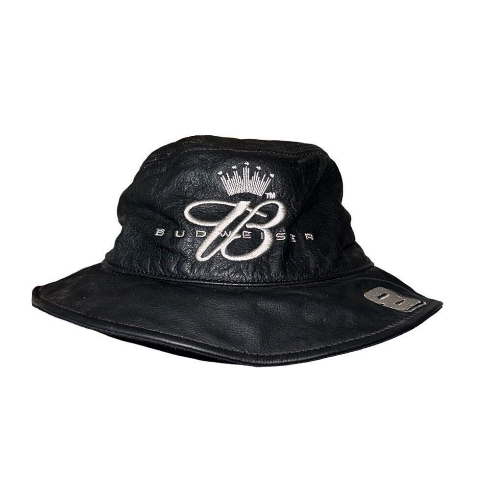 Rare Vintage NASCAR Budweiser Wilson’s Leather Bucket Hat | L/XL